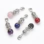 Tibetan Style Alloy Pendants Decorations, with Brass Lobster Claw Clasps and Natural Gemstone Beads, Buddha
