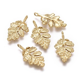 Ion Plating(IP) 304 Stainless Steel Pendants,  Leaf