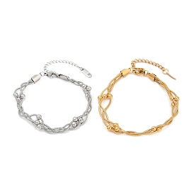 304 браслеты-спутнички из нержавеющей стали, браслеты крест-накрест для женщин