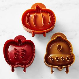 Autumn Plastic Press Apple Pie Molds, Baking Tool, Pumpkin/Apple/Hazel