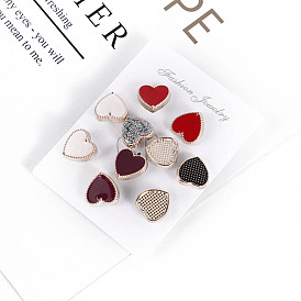 10Pcs Heart Enamel Pins, Alloy Brooch for Backpack Clothes