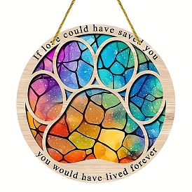 If Love Could Have Saved You Suncatcher Dog Paw Prints Ornament, Acrylic Window Planel, for Window Home Hanging Ornaments