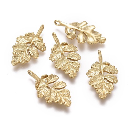Ion Plating(IP) 304 Stainless Steel Pendants,  Leaf