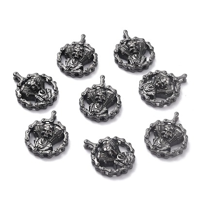 Brass Micro Pave Cubic Zirconia Pendants, Long-Lasting Plated, Flat Round