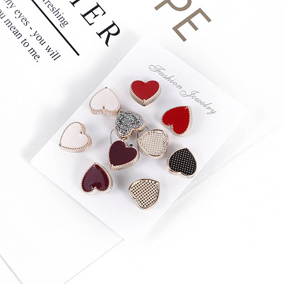 10шт. Эмалированные булавки в форме сердца, брошь из сплава для рюкзака