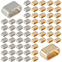 80pcs 2 couleurs embouts de cordon en alliage de zinc, ovale