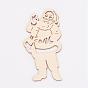 Undyed Wooden Pendants, Father Christmas