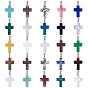 25 шт 25 стили подвески из натуральных и синтетических драгоценных камней, крест очарование, с фурнитурой из нержавеющей стали в тон цвета нержавеющей стали, религия, смешанные окрашенные и неокрашенные