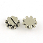 Tibetan Style Alloy Cabochons, Fit Floating Locket Charms, Gear, Cadmium Free & Lead Free, 11.5x4mm, about 714pcs/1000g