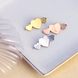 Pendentifs en acier inoxydable, coeur triple