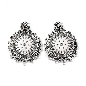Liens de composants en alliage de lustre de style tibétain, plat rond