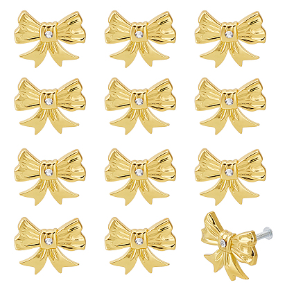 Zinc Alloy & Iron Drawer Cabinets Handles, with Screw, Bowknot