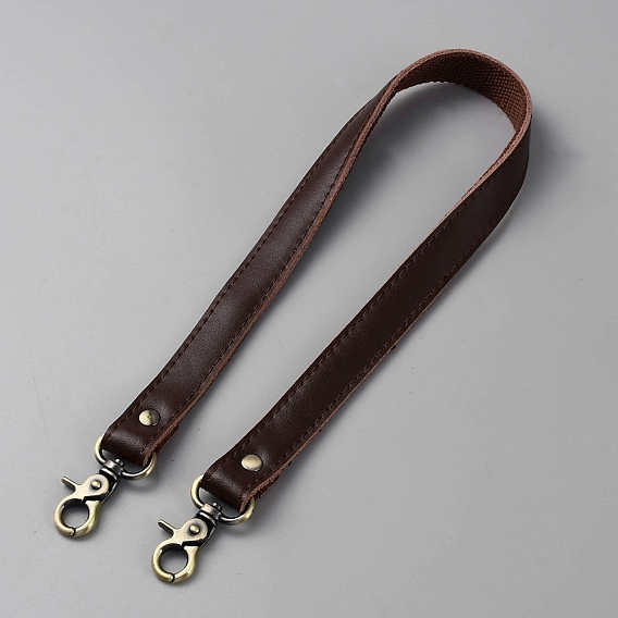 Кожаные ремни для сумок, с поворотными застежками цвета античной бронзы