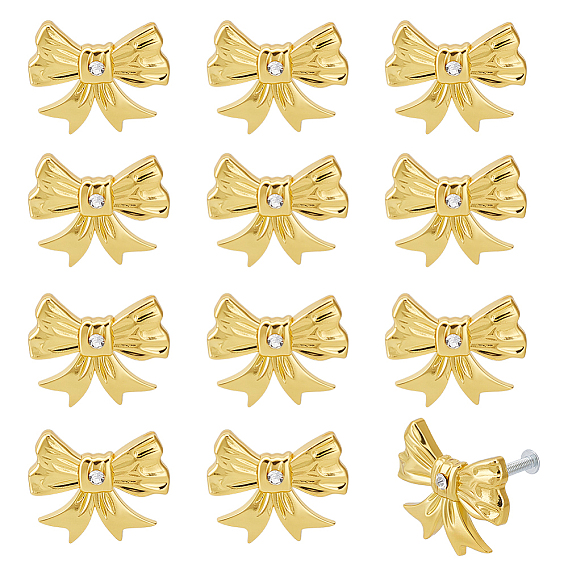 Zinc Alloy & Iron Drawer Cabinets Handles, with Screw, Bowknot