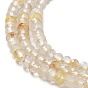 Perlas de cuarzo rutilado naturales hebras, facetados, Rondana plana