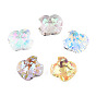 96Pcs Electroplated Transparent Glass Charms, Edge Plated, Apple