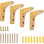 L-shape Wooden Floating Shelf Bracket, Wall Mounted Support, with Screw