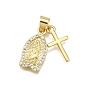 Стойка металлическая латунная микропрофилированная кубическая циркония подвески, крест с девственной мари, без свинца и без кадмия, долговечный