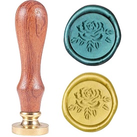 Wax Seal Stamp Set, Sealing Wax Stamp Solid Brass Head,  Wood Handle Retro Brass Stamp Kit Removable, for Envelopes Invitations, Gift Card