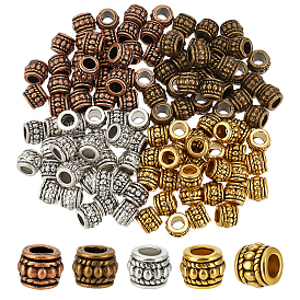 120 шт 4 цвета бусины из сплава тибетского стиля, колонка