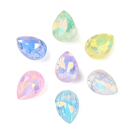 Glass Cabochons, Faceted, Teardrop