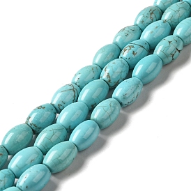 Natural Howlite Beads Strands, Dyed, Oval