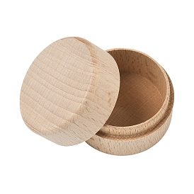 1Подарочная коробка для хранения ювелирных изделий из бука, круглая, с крышкой, пустой деревянный футляр для хранения колец и сережек
