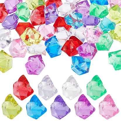 160 шт 9 цвета прозрачные акриловые бусины, без отверстия , бубны, граненые