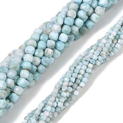 Природные ларимар бисер нитей, граненые, кубические, класс АА