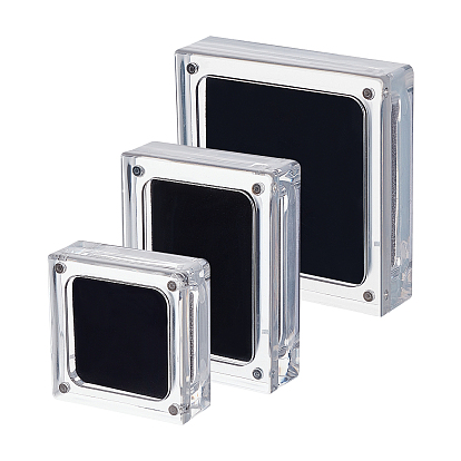 3шт 3 стиль акриловая презентационная коробка, с Велет, прямоугольные