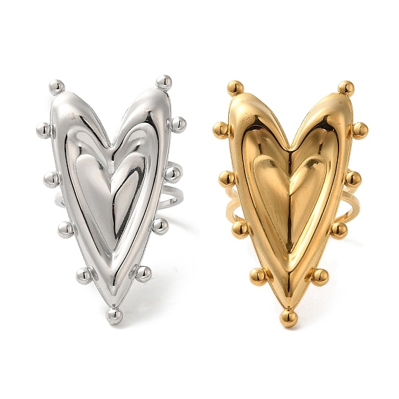 Ионное покрытие (ip) 304 перстни из нержавеющей стали, сердце