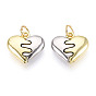 Латунные подвески, без кадмия и без свинца, сердце, с целью перехода в кольце