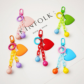 Colorful Heart Candy Keychain for Summer, Cute Pendant for Car and Bag