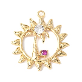 Латунные микропаве прозрачные подвески с фианитом, солнце с древесными подвесками, стойки покрытие, прочное покрытие, без никеля 