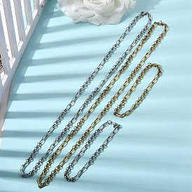 304 Наборы украшений из браслета и ожерелья из нержавеющей стали с цепочкой., с карабин-лобстерами 