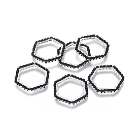 Японский бисер miyuki & toho ручной работы, с 304 кольцами из нержавеющей стали, Ткацкий станок, шестиугольник