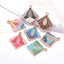 Подвески из сплава и эмали в стиле бохо, ромбовидный шарм, золотые