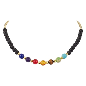 Gemstone Bead Necklaces, with 304 Stainless Steel Lobster Claw Clasps