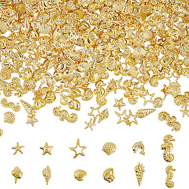 720 шт. 12 стили сплав и латунные кабошоны с морской тематикой, аксессуары для украшения ногтей для женщин