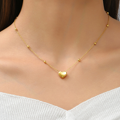 Стильные ожерелья из нержавеющей стали с подвеской в форме сердца для девочек