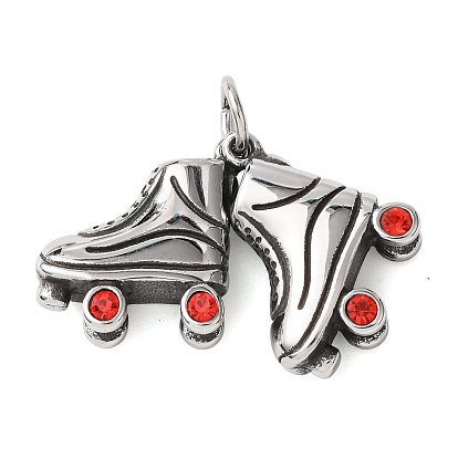 304 из нержавеющей стали горный хрусталь подвески, брелоки для роликовых коньков/обуви