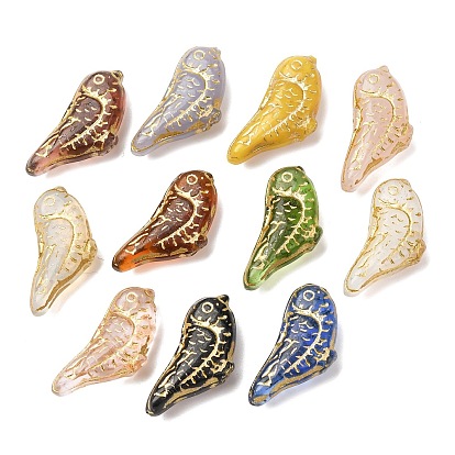 Бусины лэмпворк , золотой металл обвитыми, пересмешник