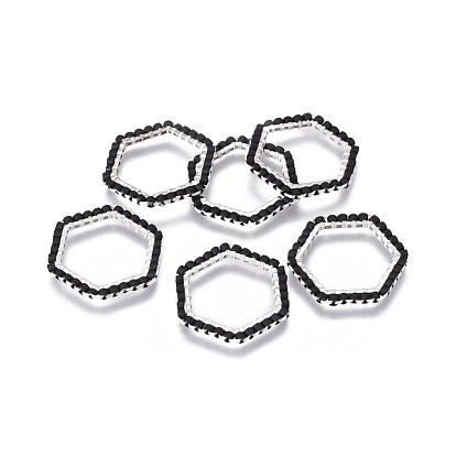 Японский бисер miyuki & toho ручной работы, с 304 кольцами из нержавеющей стали, Ткацкий станок, шестиугольник