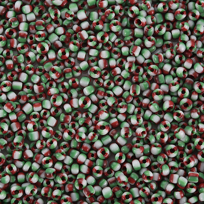 12/0 Opaque Glass Seed Beads, Opaque Colours Seep, Round Hole, Flat Round