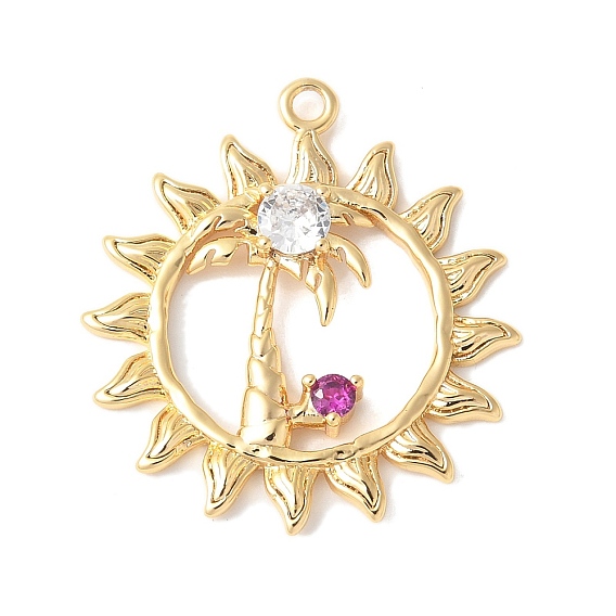 Латунные микропаве прозрачные подвески с фианитом, солнце с древесными подвесками, стойки покрытие, прочное покрытие, без никеля 