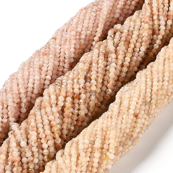 Нагретые нити из натуральных цитриновых бусин, граненые круглые