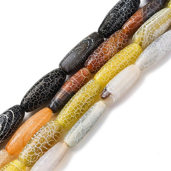 Естественные выветрившиеся агатовые бусины, окрашенная и подогревом, овальные