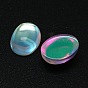 Oval AB Color Plated Glass Cabochons