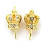 Латунные колышки для чашек в форме короны с микропаве из кубического циркония, кулон поручительств, долговечный, без свинца и без кадмия