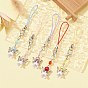 Acrylic Angel Pendant Mobile Straps, Nylon Cord Mobile Accessories Decoration, with Zinc Alloy Lobster Claw Clasps